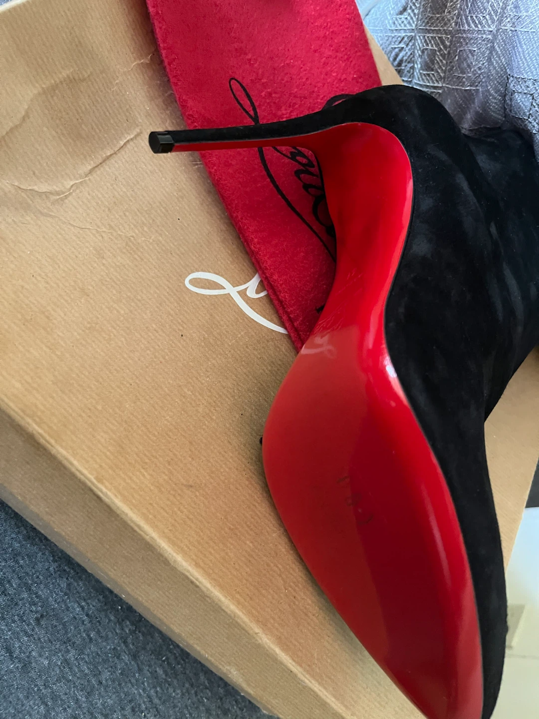 Christian Louboutin Black Suede Ankle Boots - photo 3