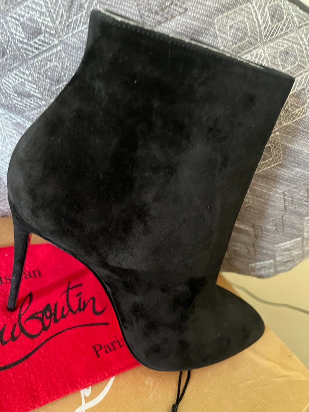 Christian Louboutin Black Suede Ankle Boots - photo 4