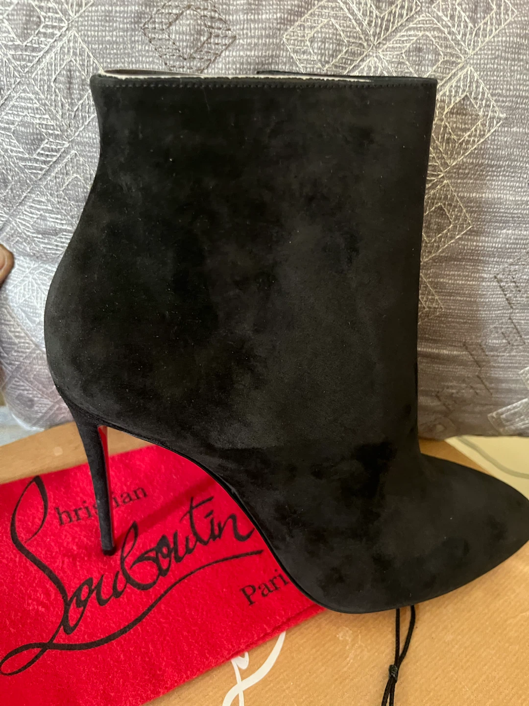 Christian Louboutin Black Suede Ankle Boots - photo 5