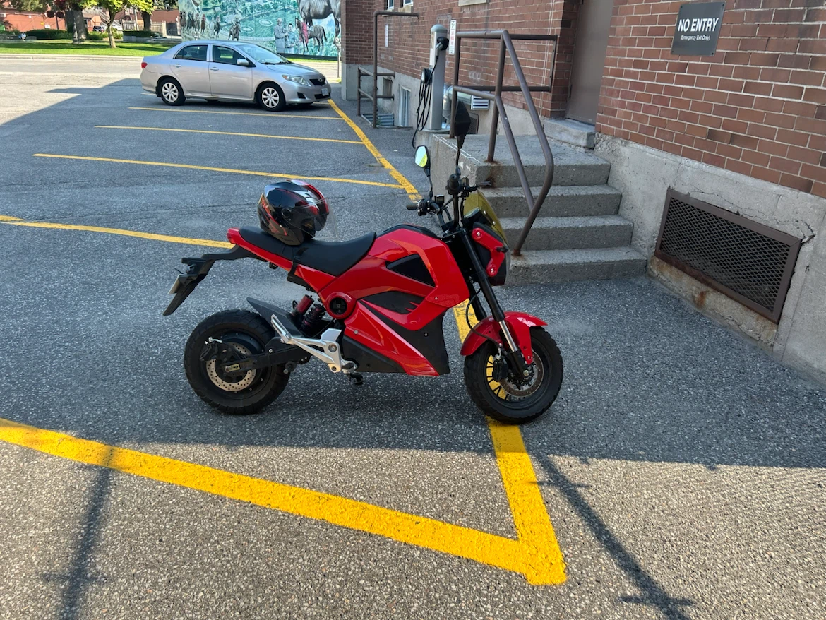 Red Electric Motorcycle