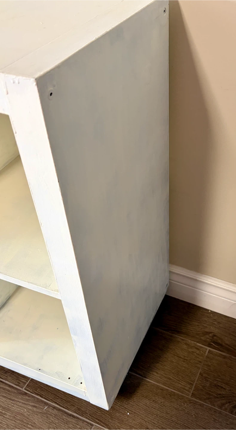 IKEA Kallax black shelf unit painted white - photo 4