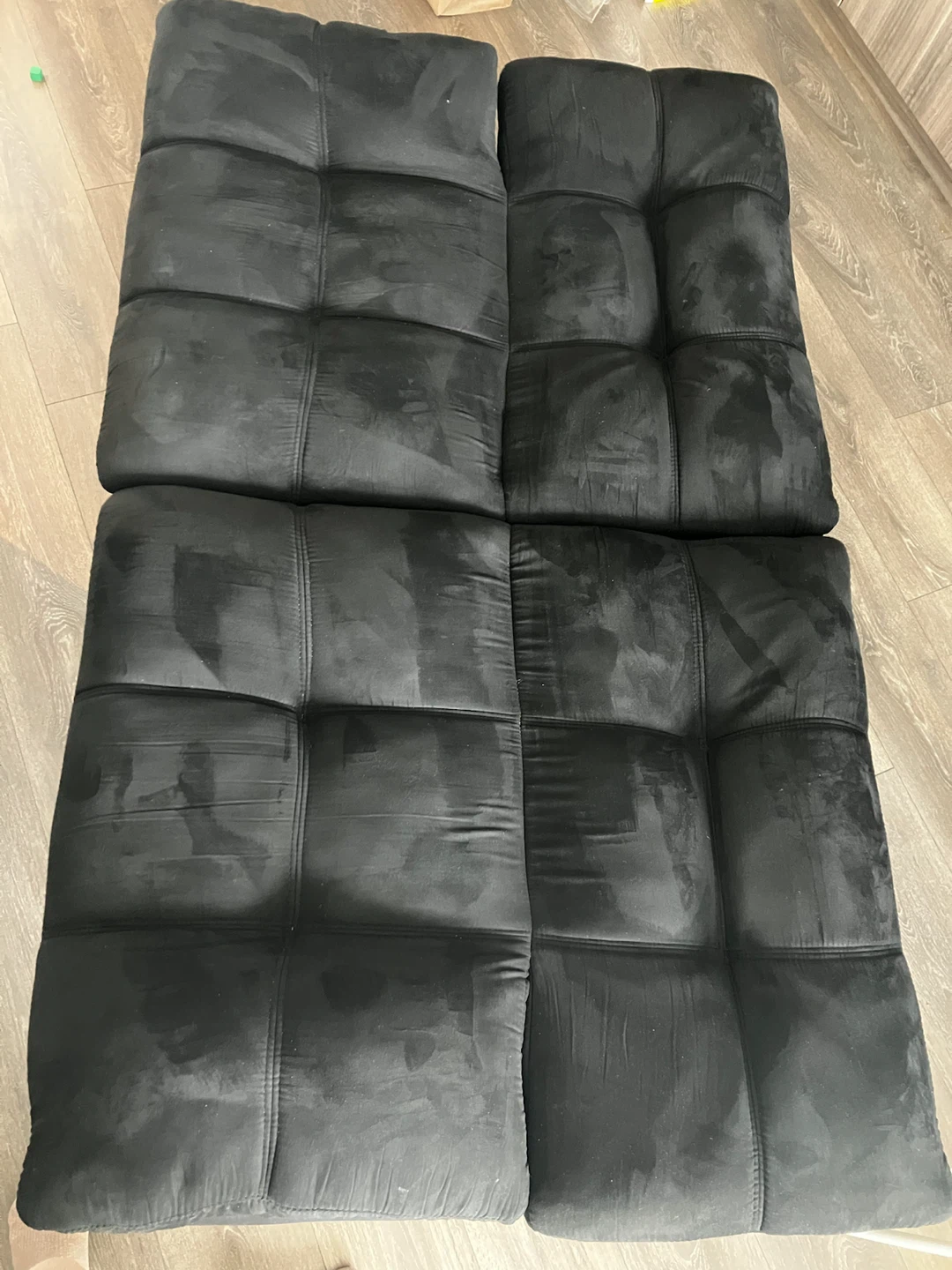 Black Suede Futon Sofa Bed - photo 2