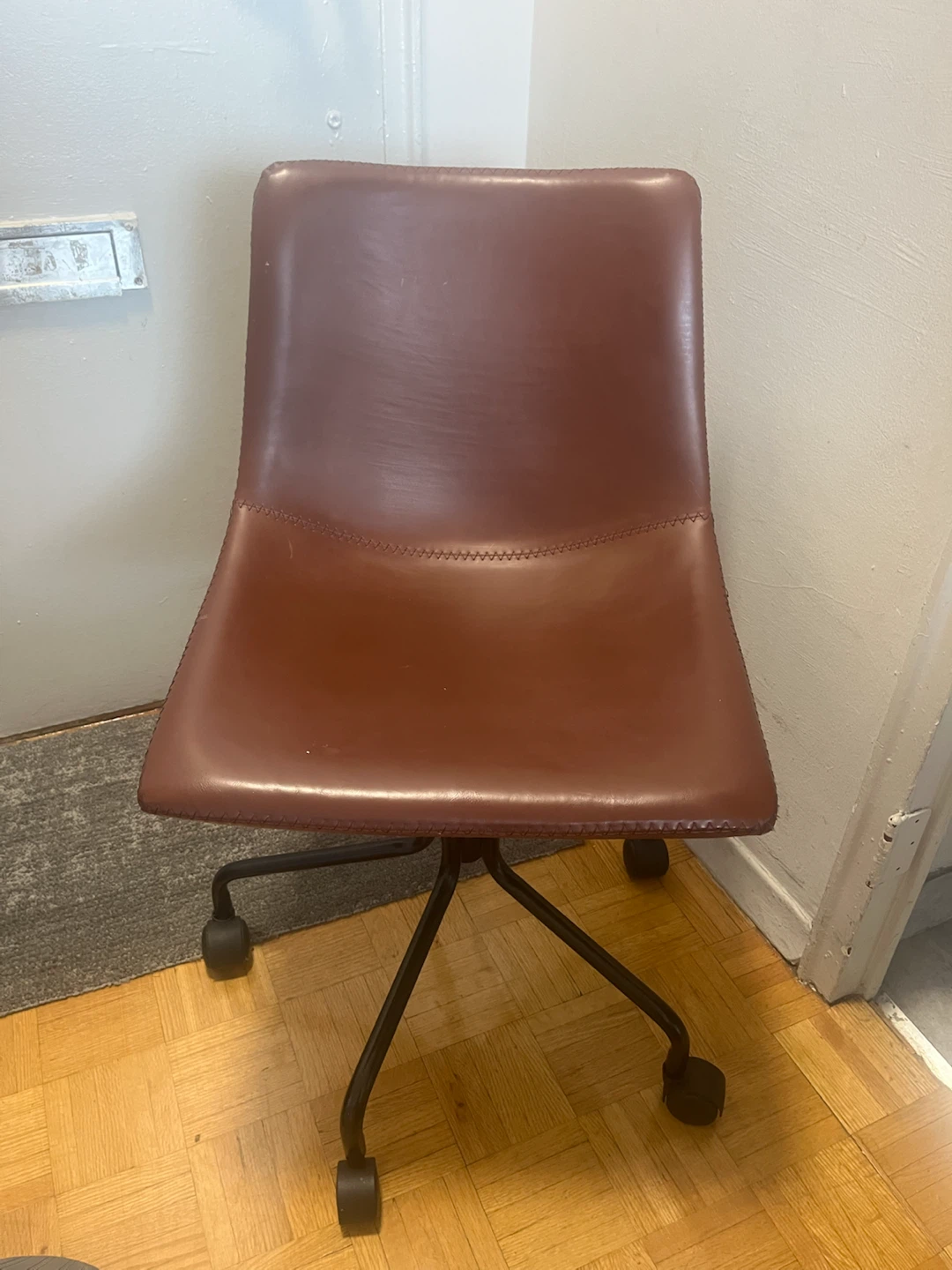 Brown Faux Leather Office Chair