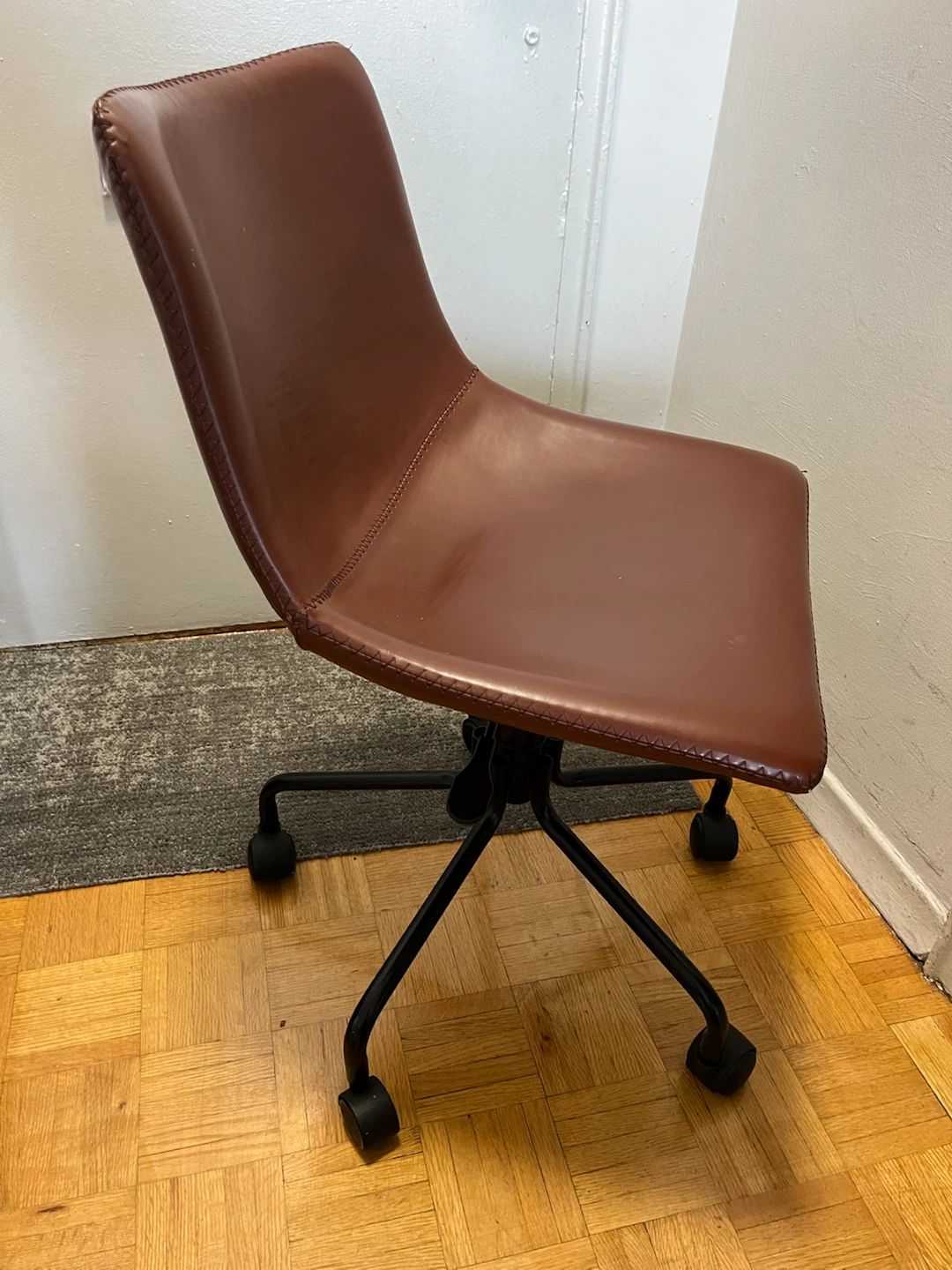 Brown Faux Leather Office Chair - photo 2