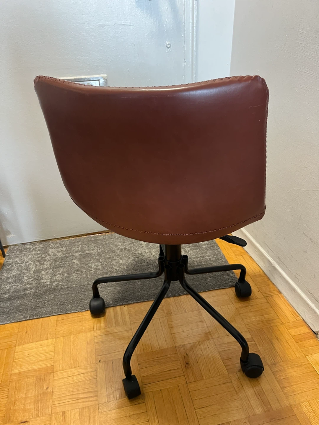 Brown Faux Leather Office Chair - photo 3