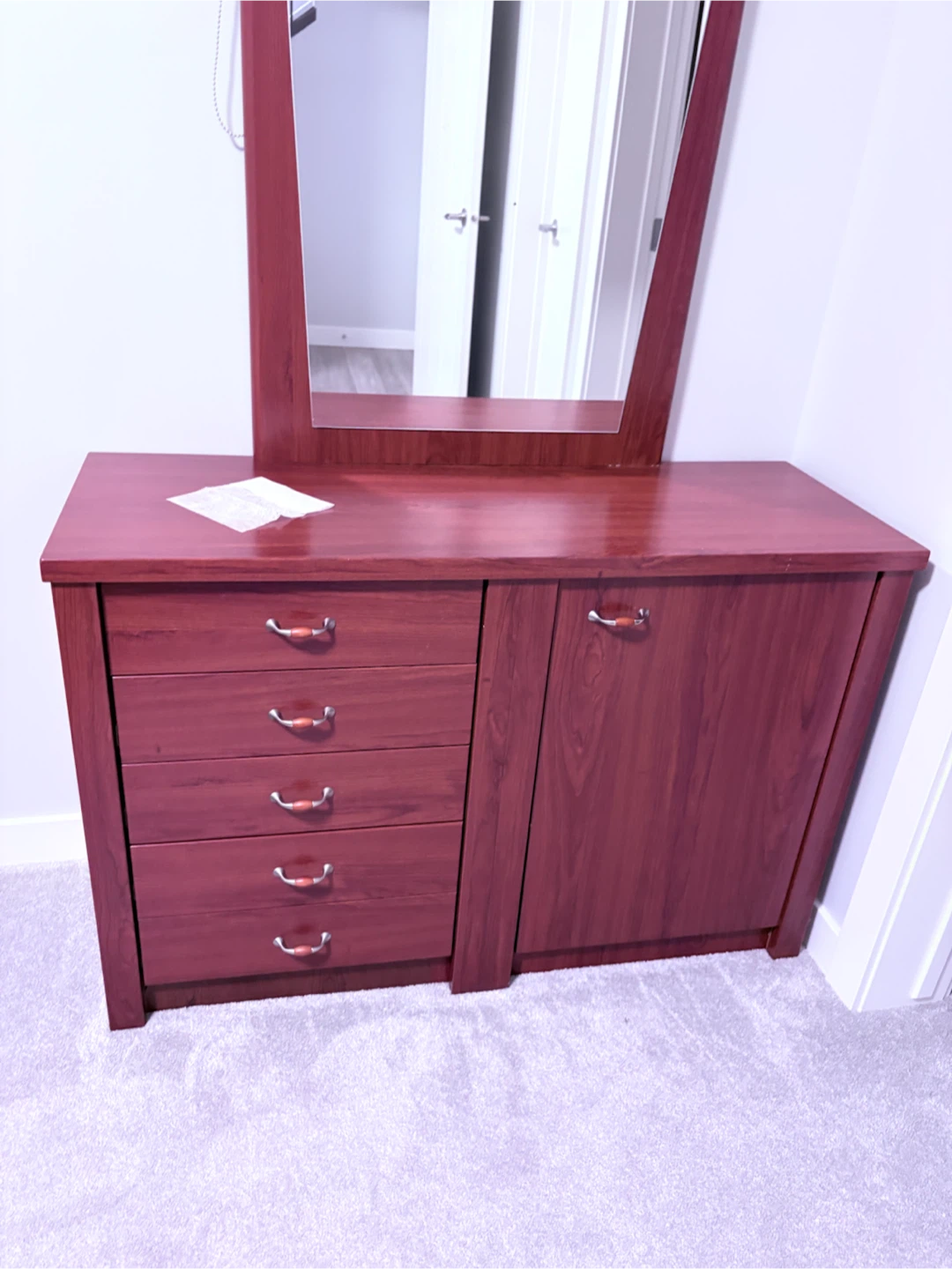 Dark Wood Dresser with Mirror