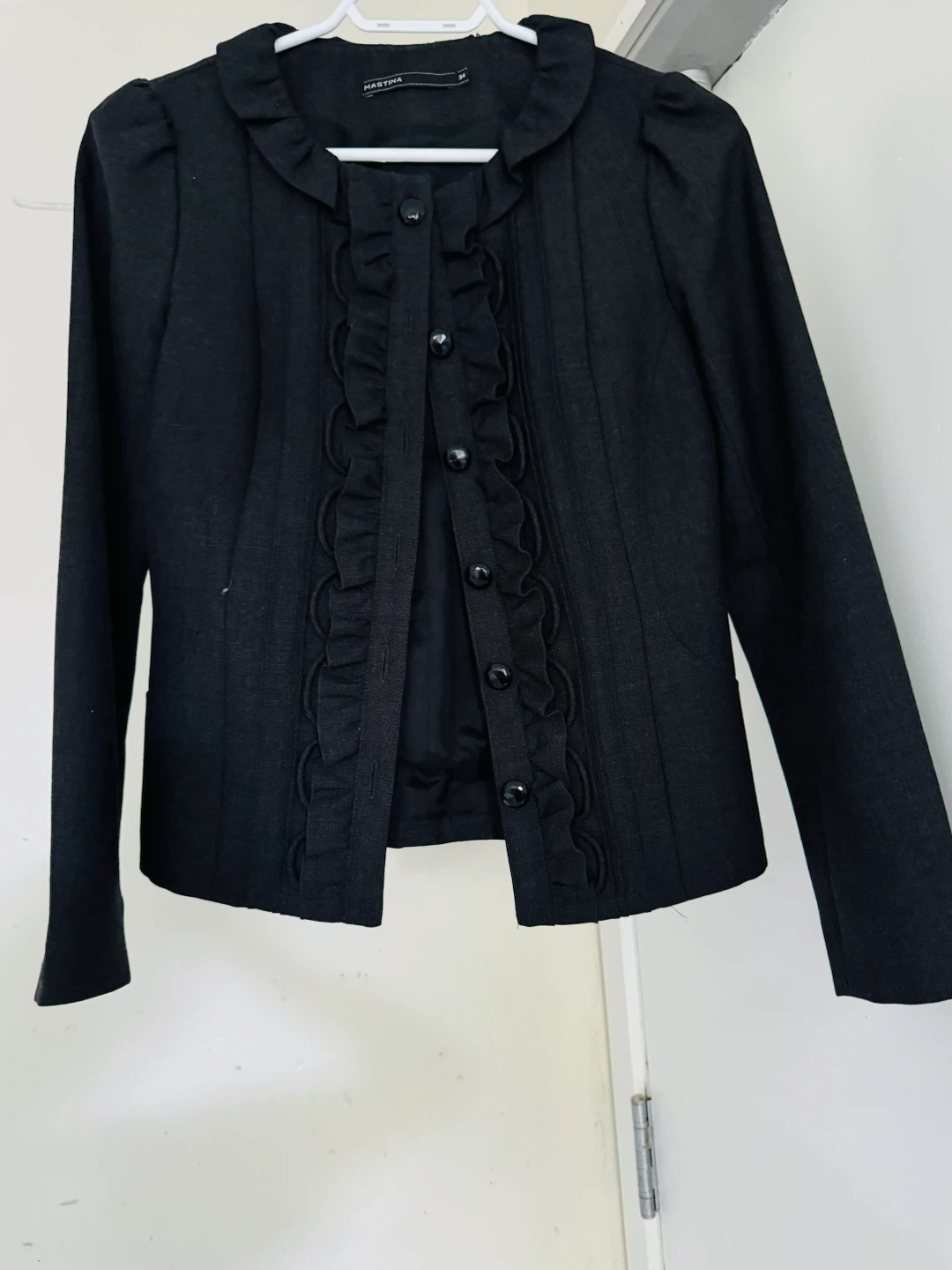 Martha Women's Black Ruffled Jacket