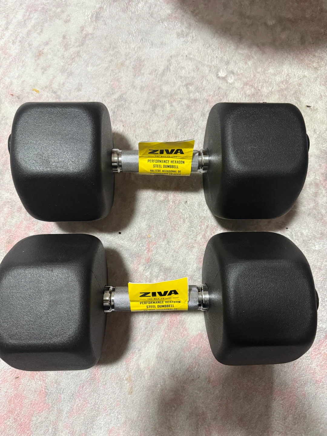 ZIVA 50lb Hexagon Steel Dumbbells (Pair) - photo 2