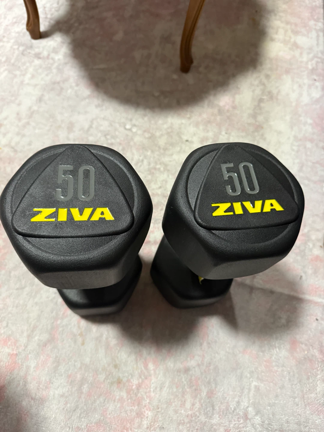 ZIVA 50lb Hexagon Steel Dumbbells (Pair) - photo 4