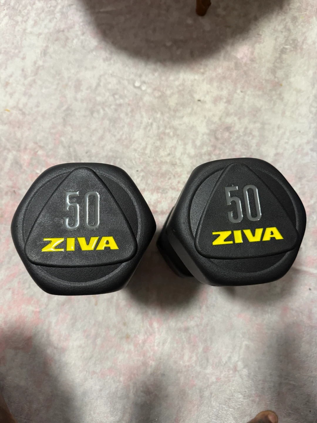 ZIVA 50lb Hexagon Steel Dumbbells (Pair) - photo 5