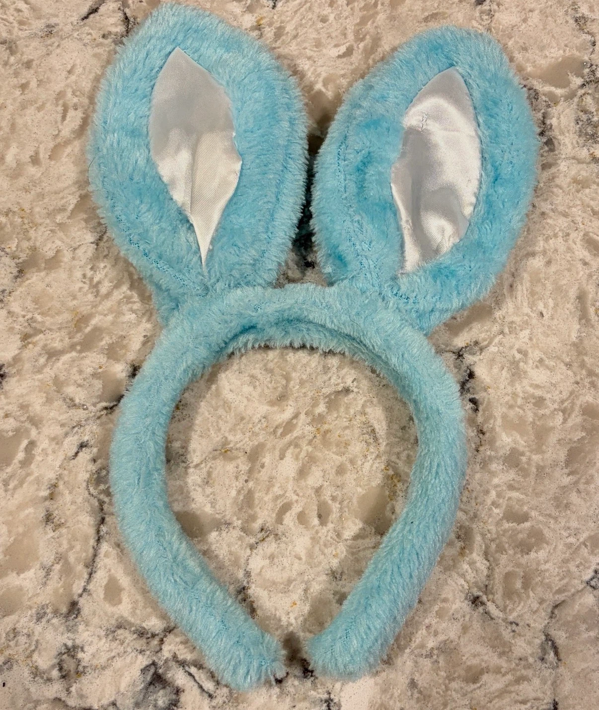 Fuzzy Blue Bunny Ears Headband