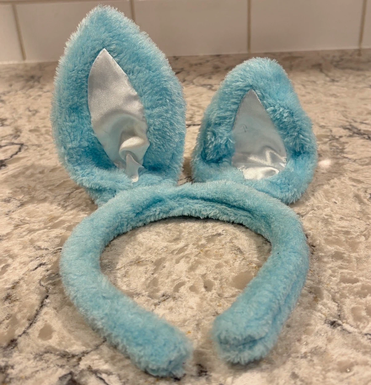 Fuzzy Blue Bunny Ears Headband - photo 3