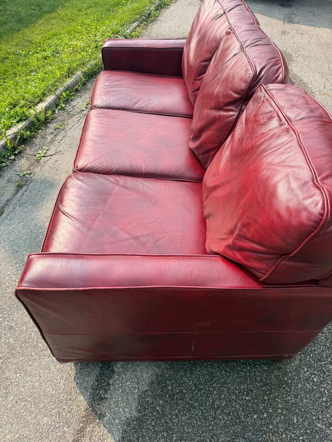 Red Leather Couch Sofa Bed
