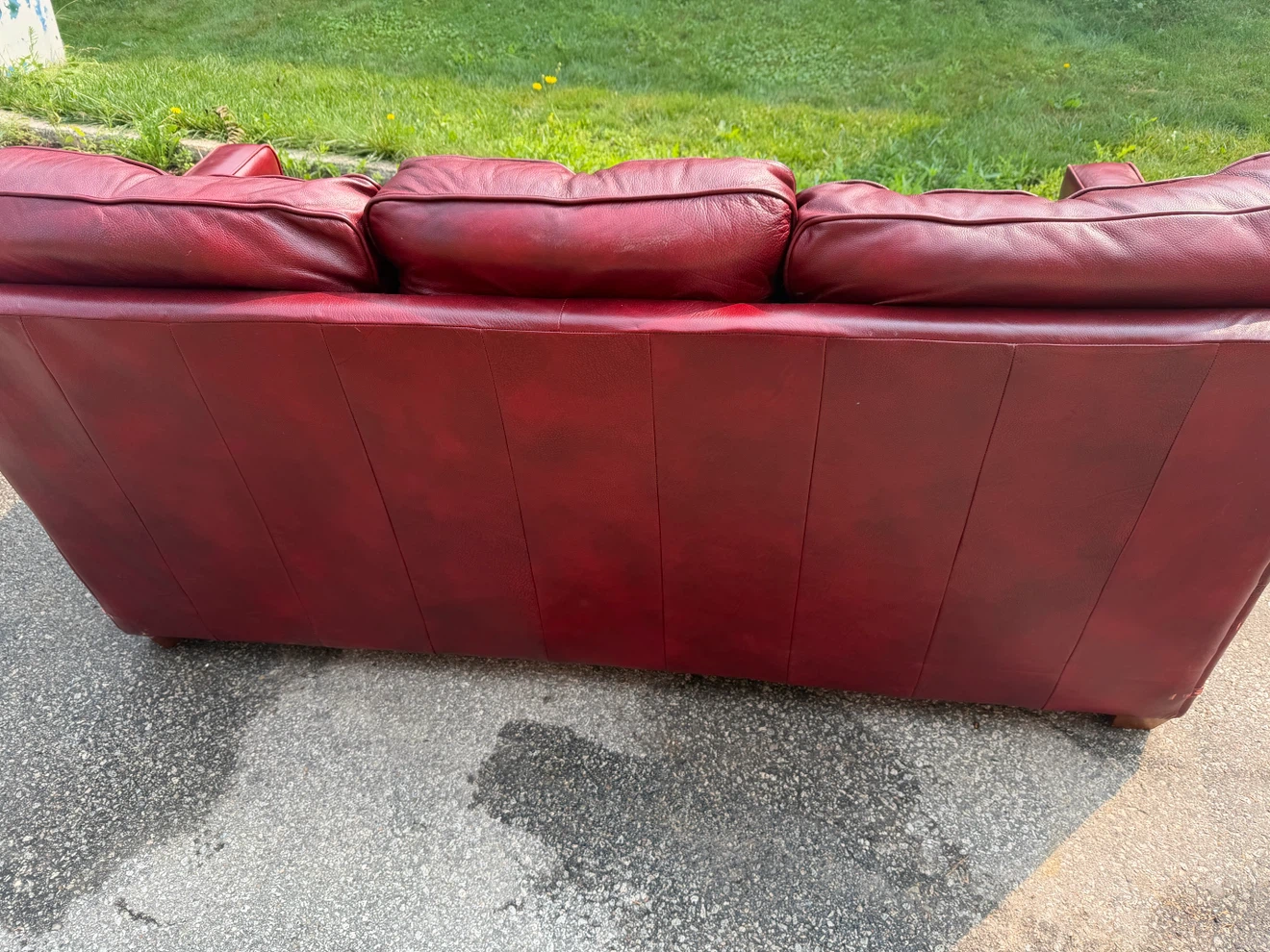 Red Leather Couch Sofa Bed - photo 4