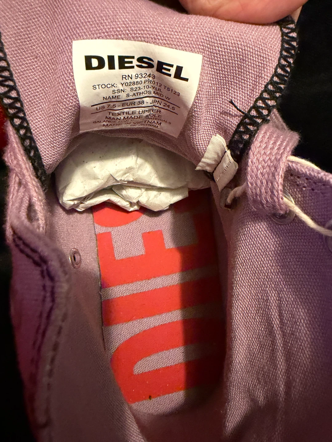 Diesel S-Athos Mid W Lavender Mist High Top Sneakers - photo 5