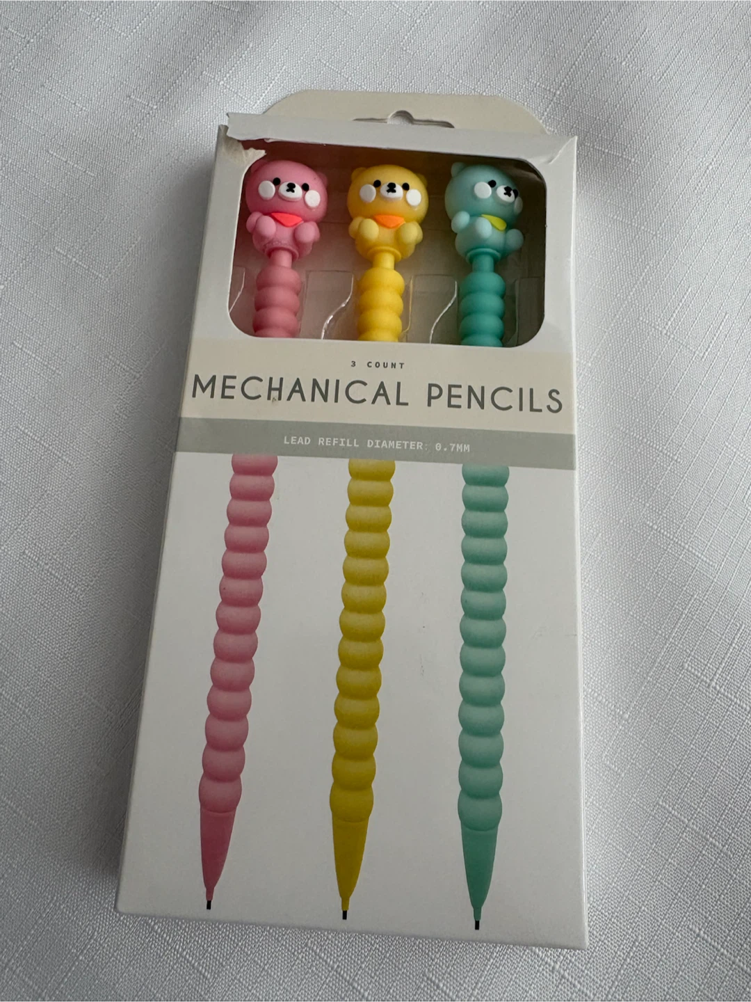 3 Count Mechanical Pencils with Cute Toppers