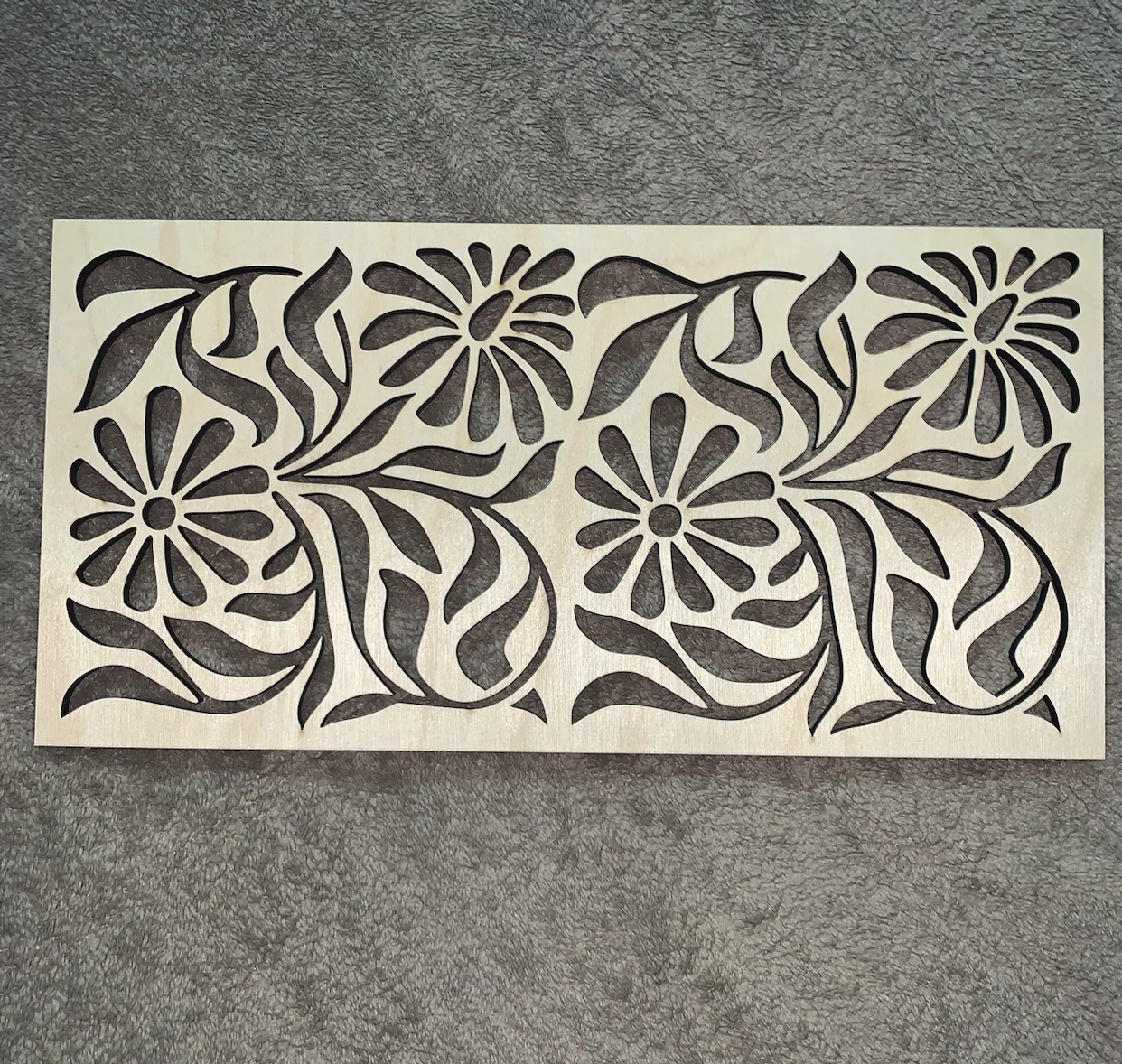 Wooden Decorative Wall Panel with Floral Design - photo 2