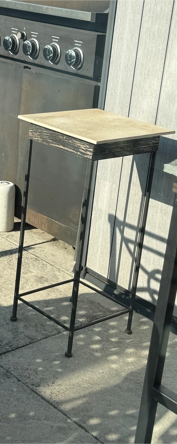 Plant Stool with Stone Top