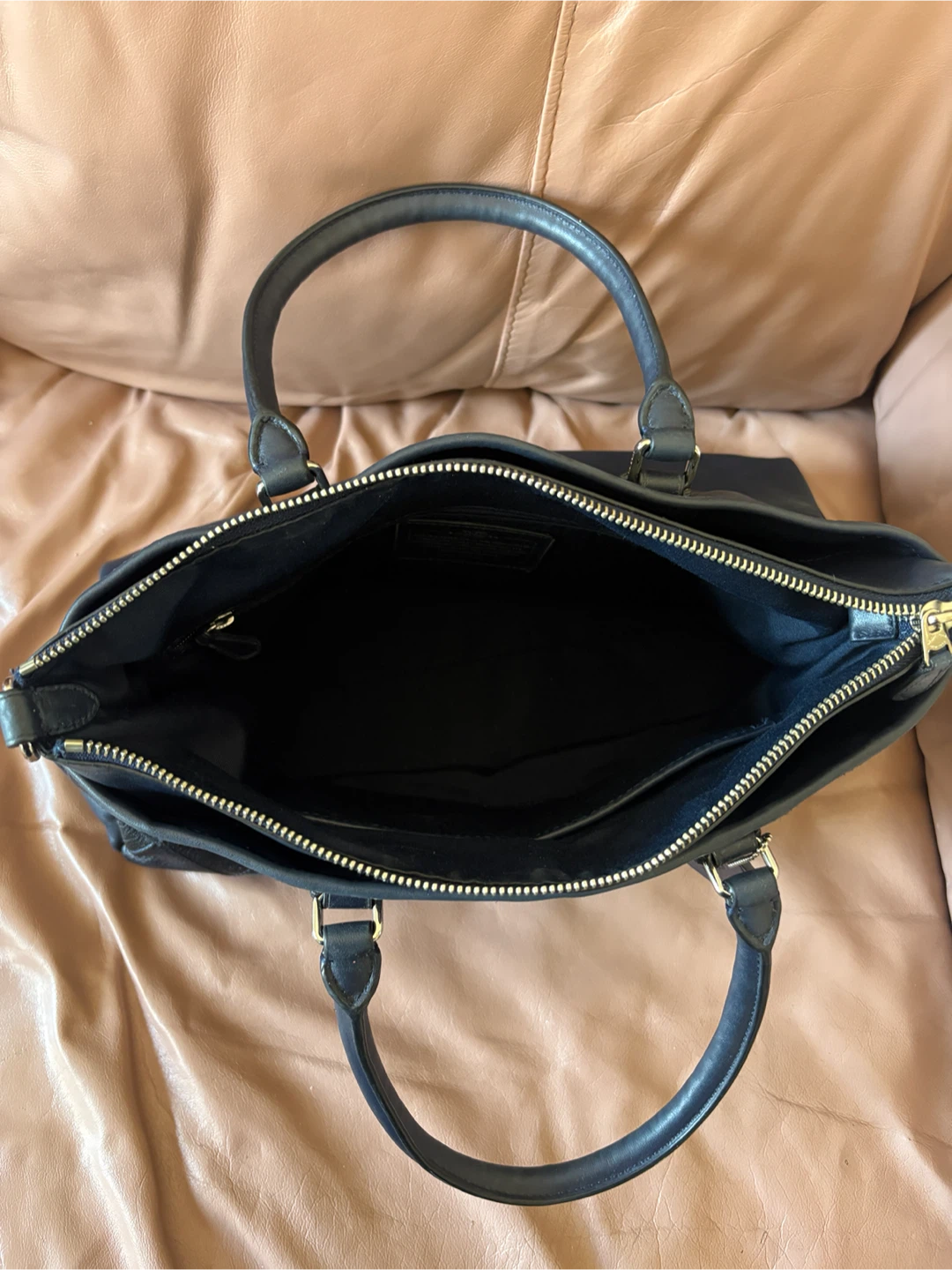 Coach Morgan Navy Diamond Quilted Patchwork Satchel - photo 3