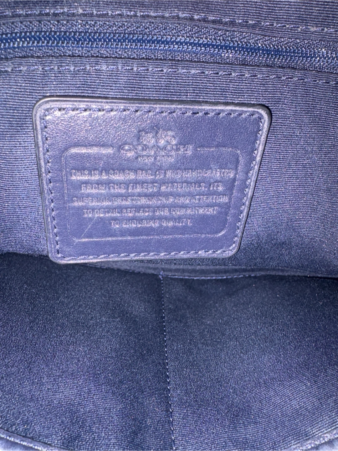 Coach Morgan Navy Diamond Quilted Patchwork Satchel - photo 4