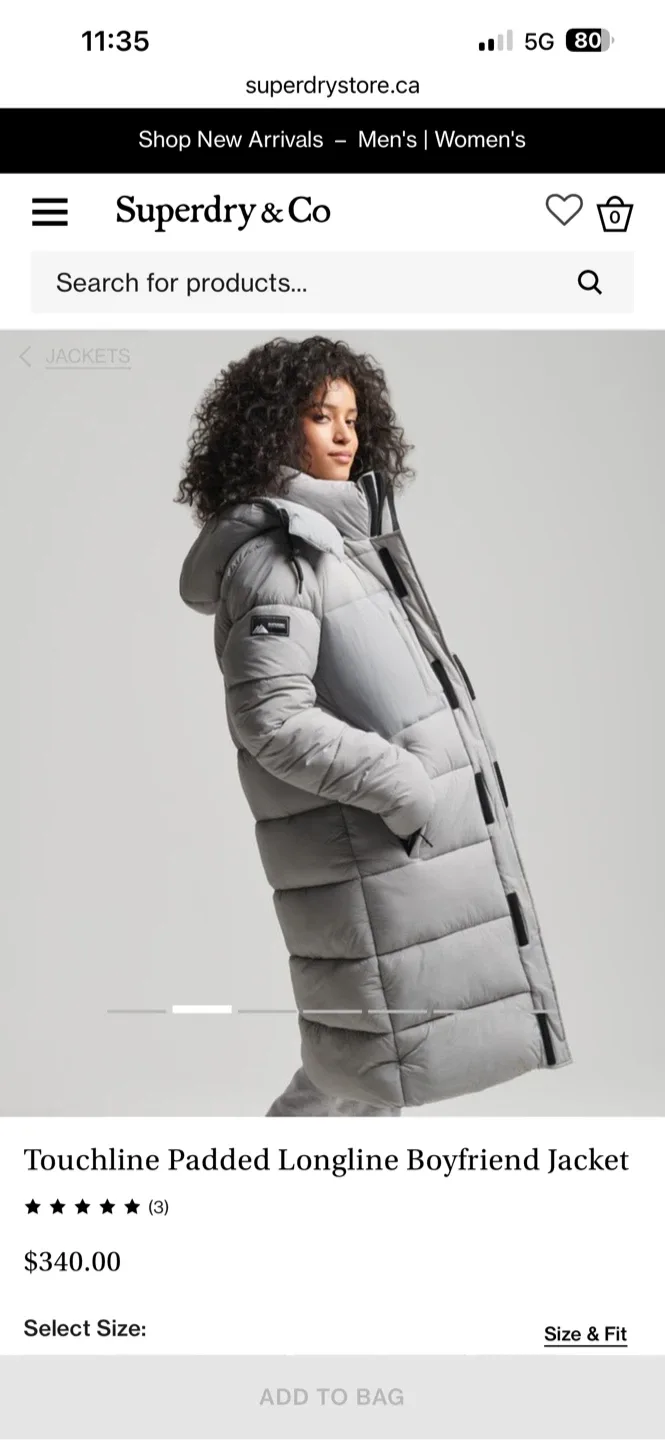 NEW SuperDry Touchline Padded Longline - photo 2