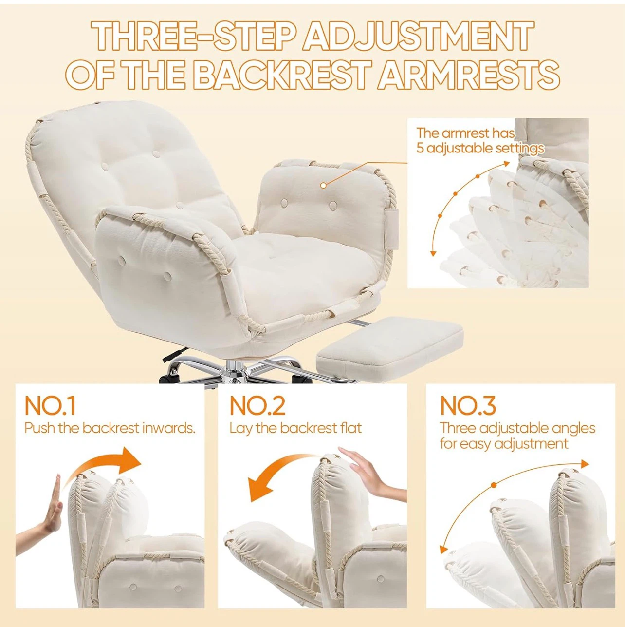 Home Office Desk Chair - Beige - photo 2