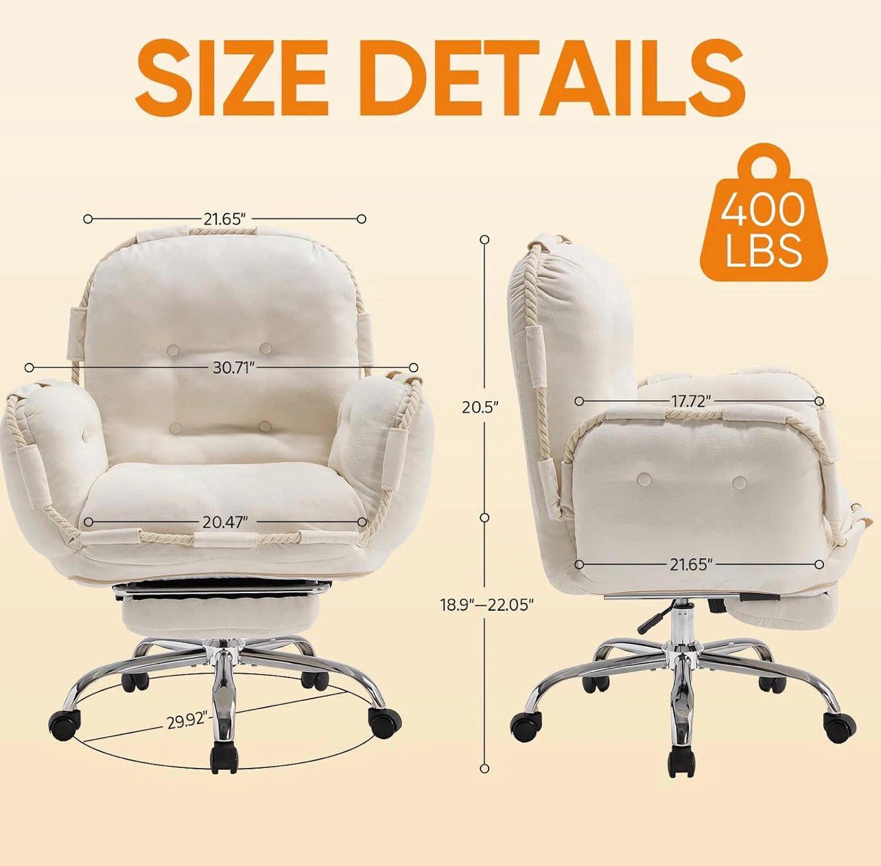 Home Office Desk Chair - Beige - photo 3