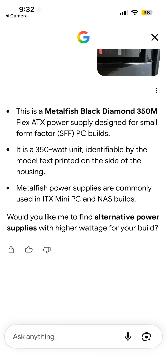 MetalFish Black Diamond 350M Flex ATX Power Supply