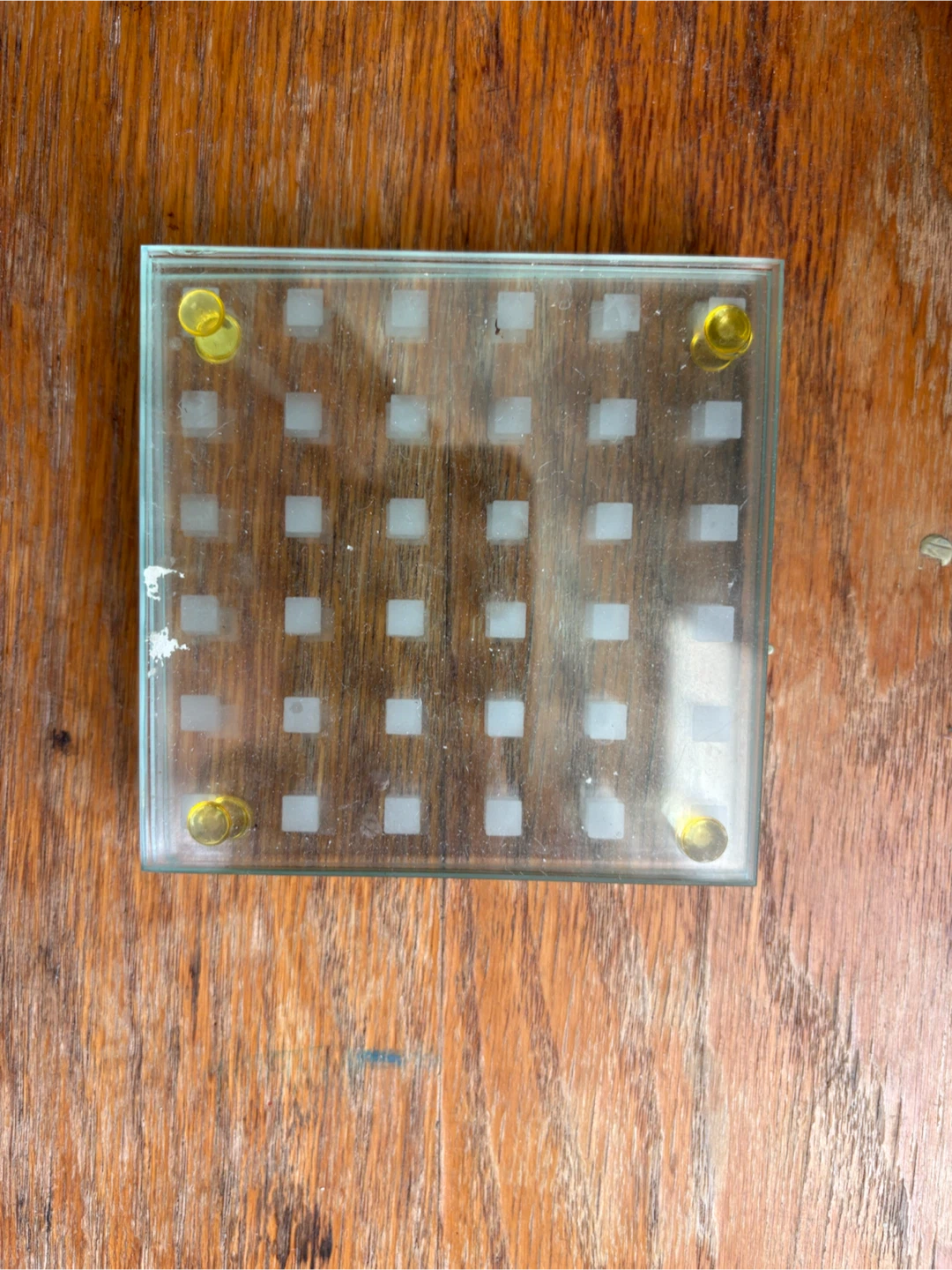 Glass Coasters with Square Pattern - Set of 2