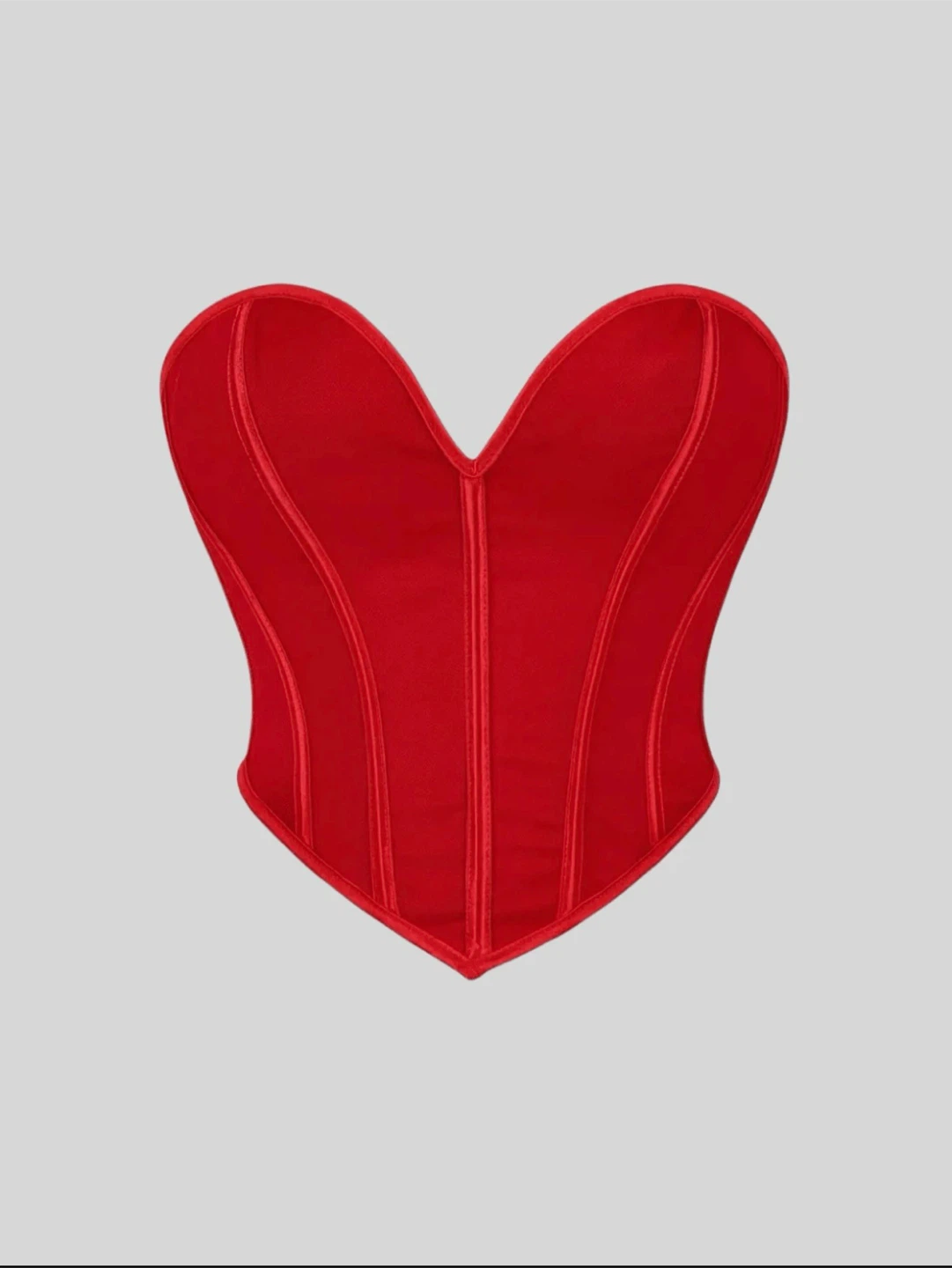 Red Corset with Ribbon Lace-up Back