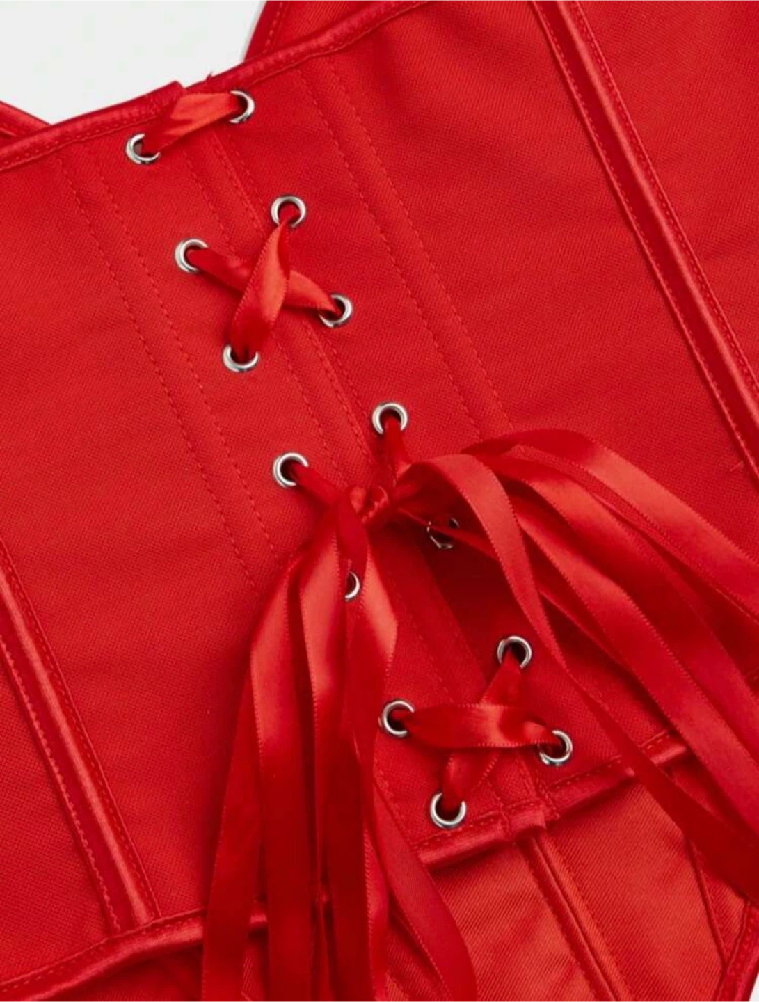 Red Corset with Ribbon Lace-up Back - photo 2