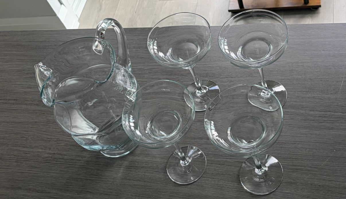 Clear Glass Margarita Pitcher with 4 Glasses - photo 2