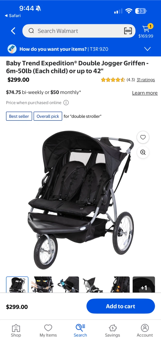 Baby Trend Expedition Double Jogger Stroller