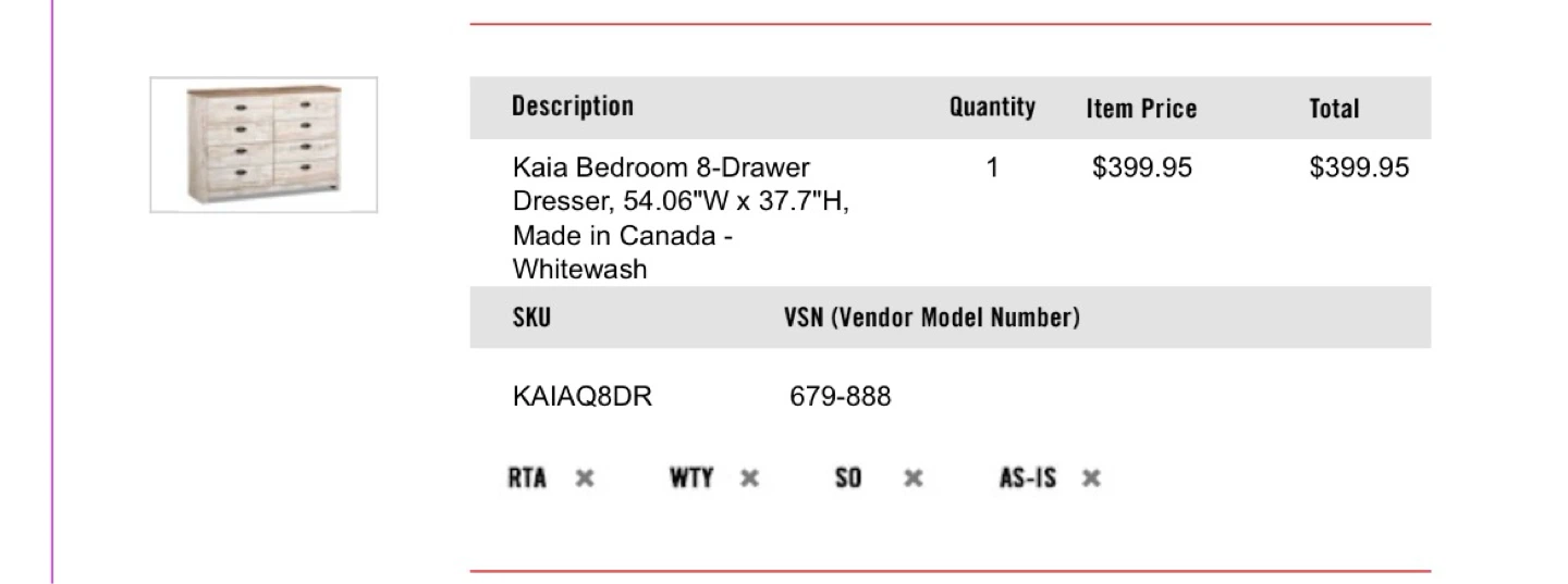 Kaia Bedroom 8-Drawer Dresser - Whitewash - photo 3