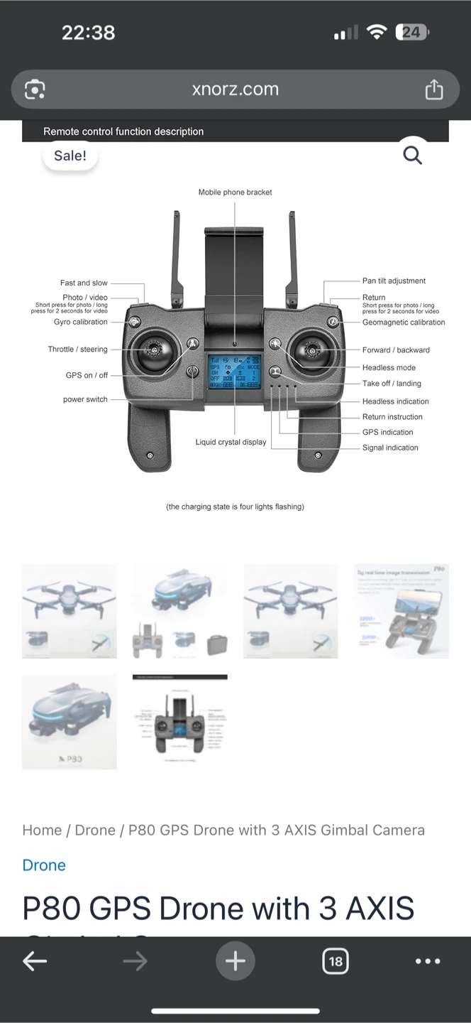 PIHOT P80 GPS Drone with 3 AXIS Gimbal Camera & Case - photo 5