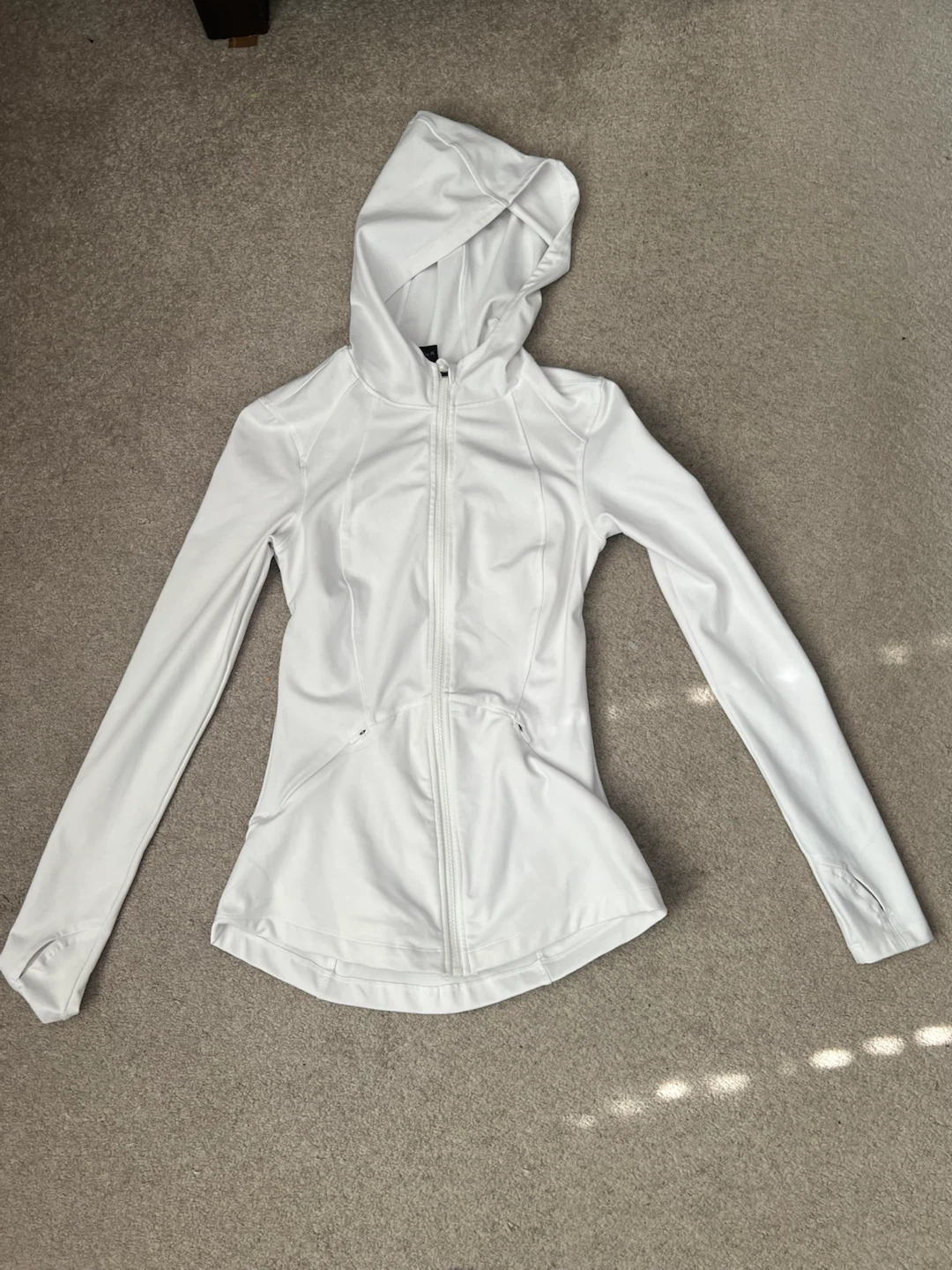 Spyder Active White Hooded Zip-Up Jacket size xs