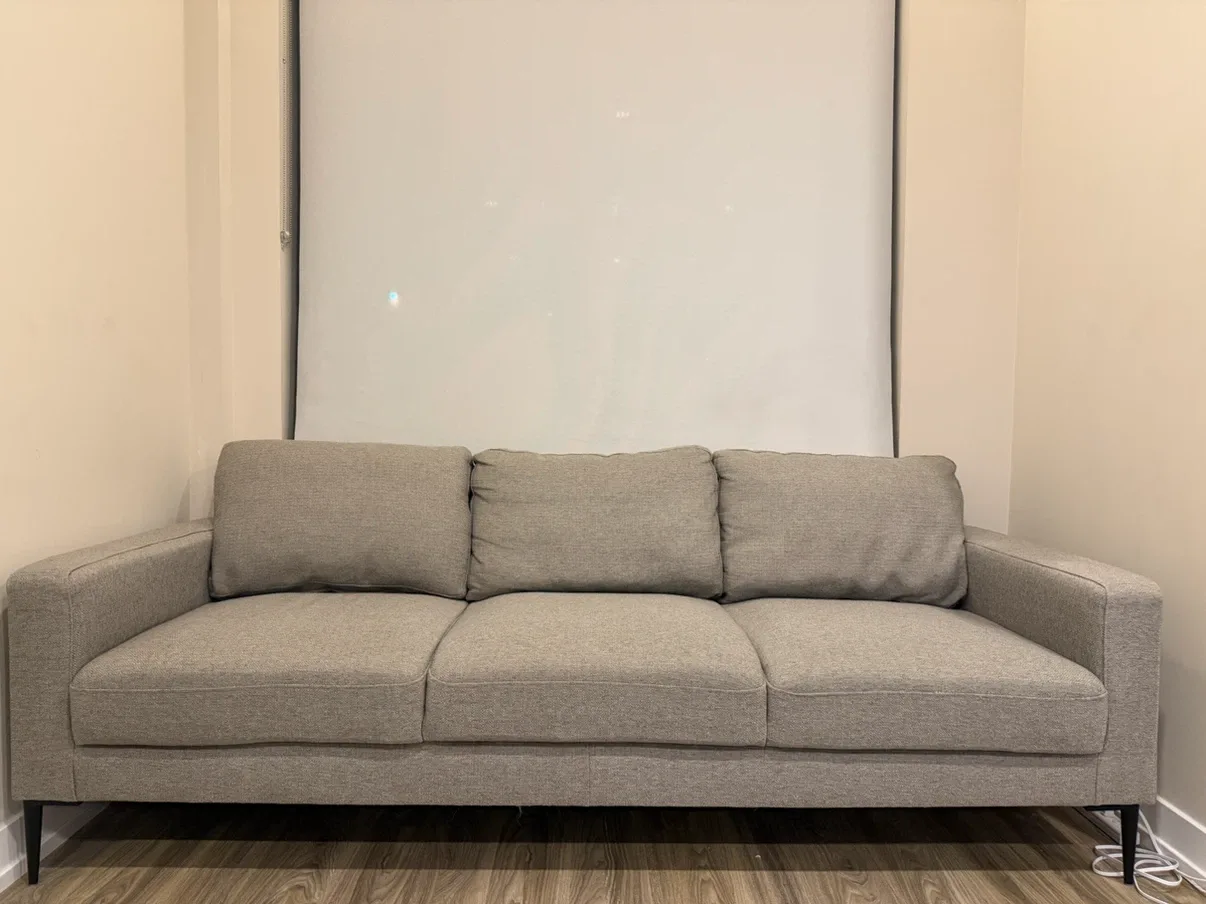 Grey Three-Seater Sofa
