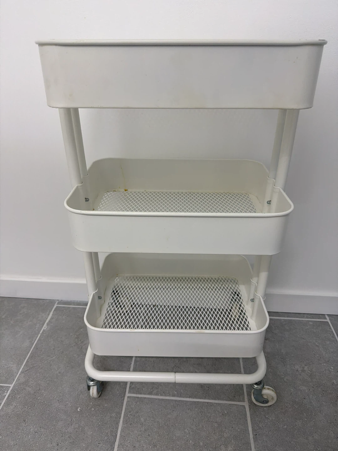 White 3-Tier Rolling Cart MINT