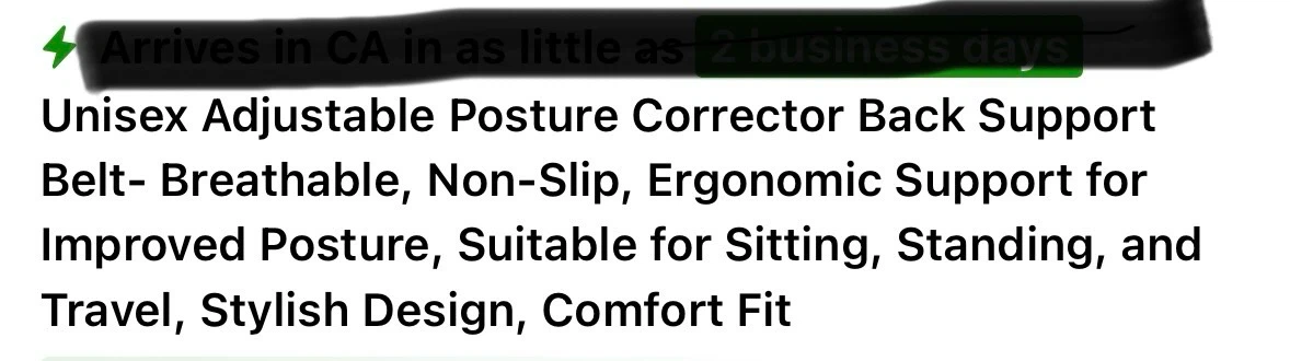 Black Unisex Posture Corrector Brace - photo 4