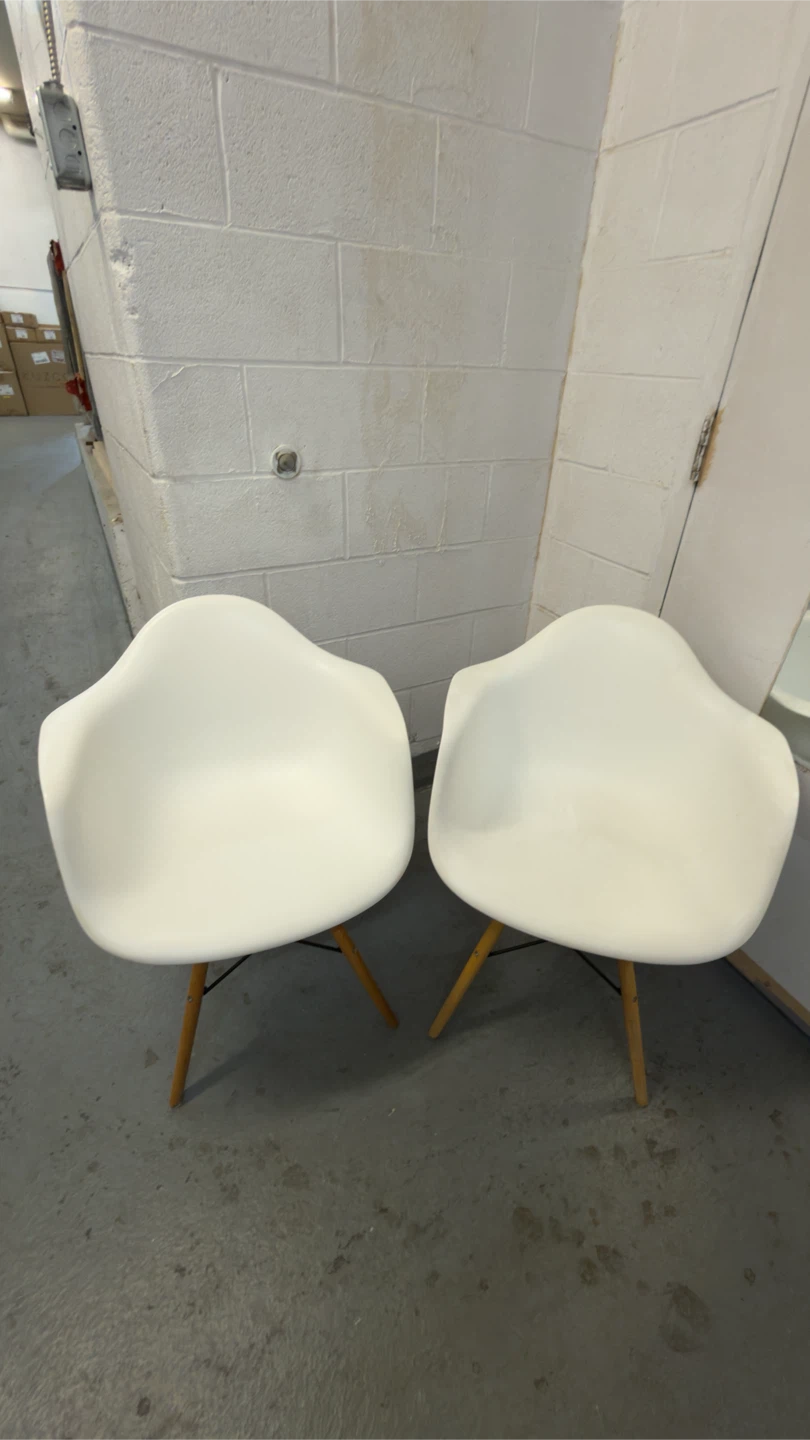 White Eames Style Armchair