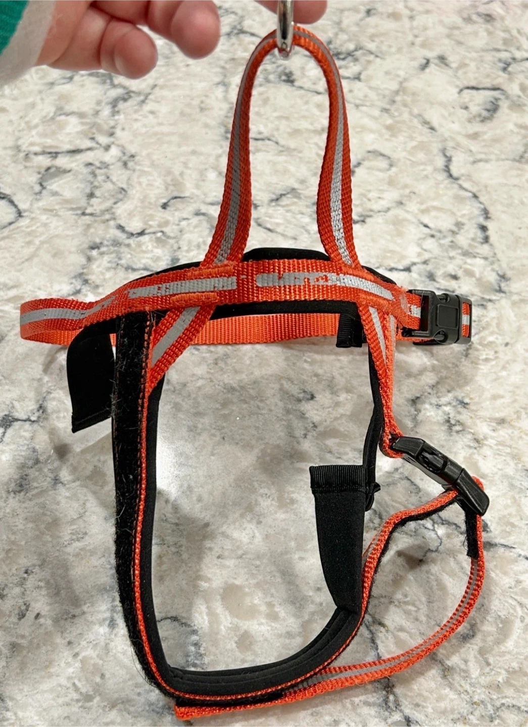 Orange Reflective Adjustable Back Clip Dog Harness