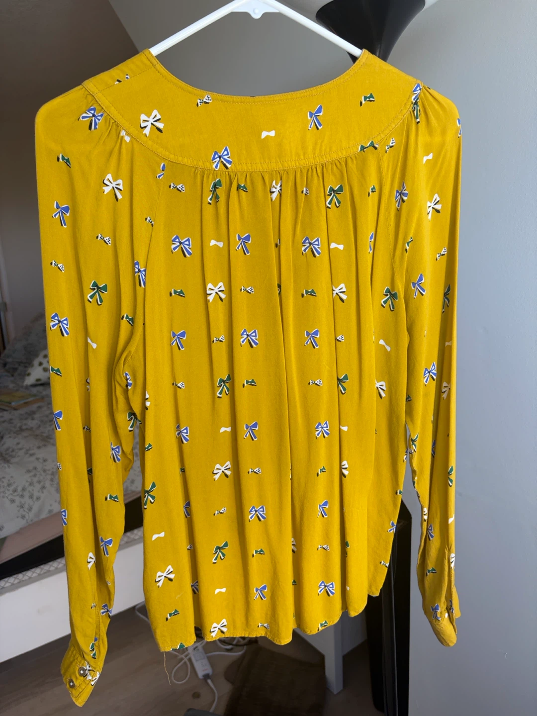 Women's Anthropologie Yellow Bow Print Blouse - photo 2