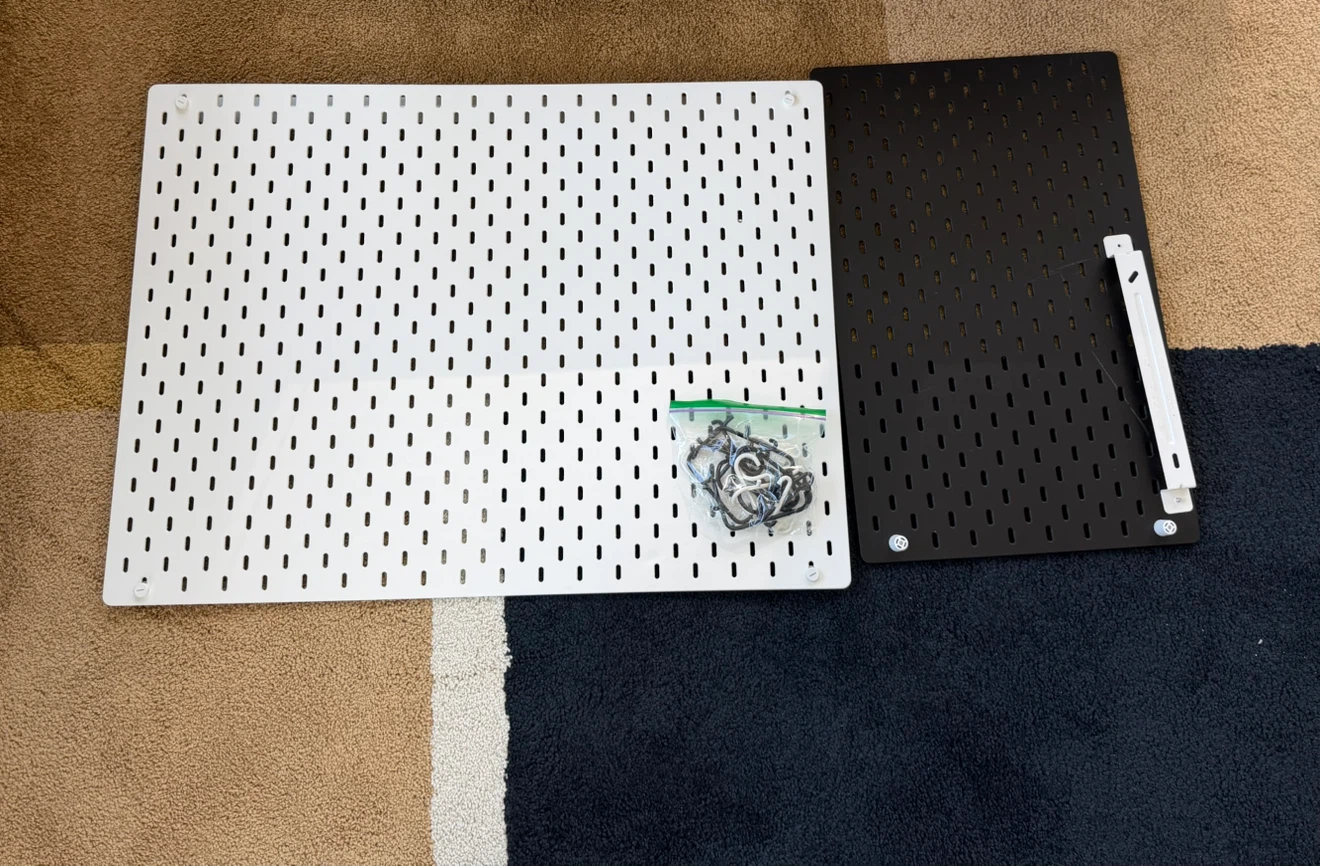 IKEA Pegboard Set - White and Black