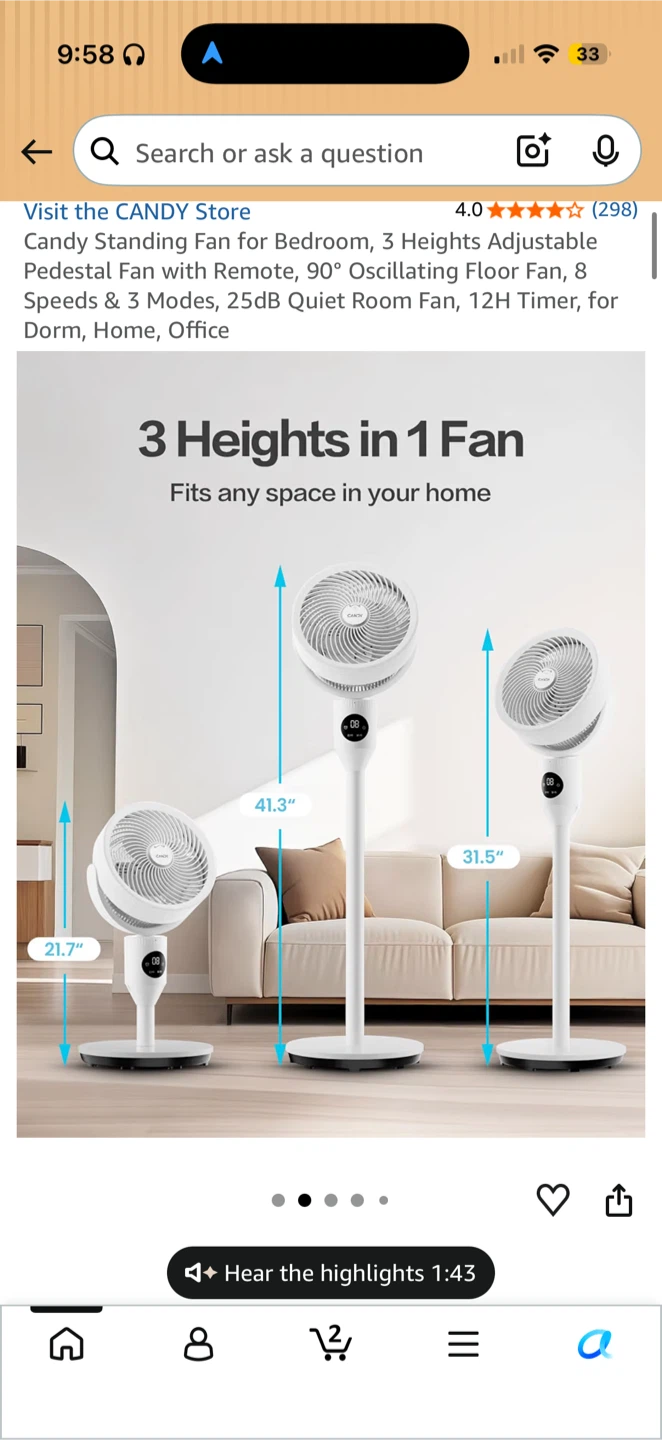 Candy Standing Pedestal Fan - photo 3