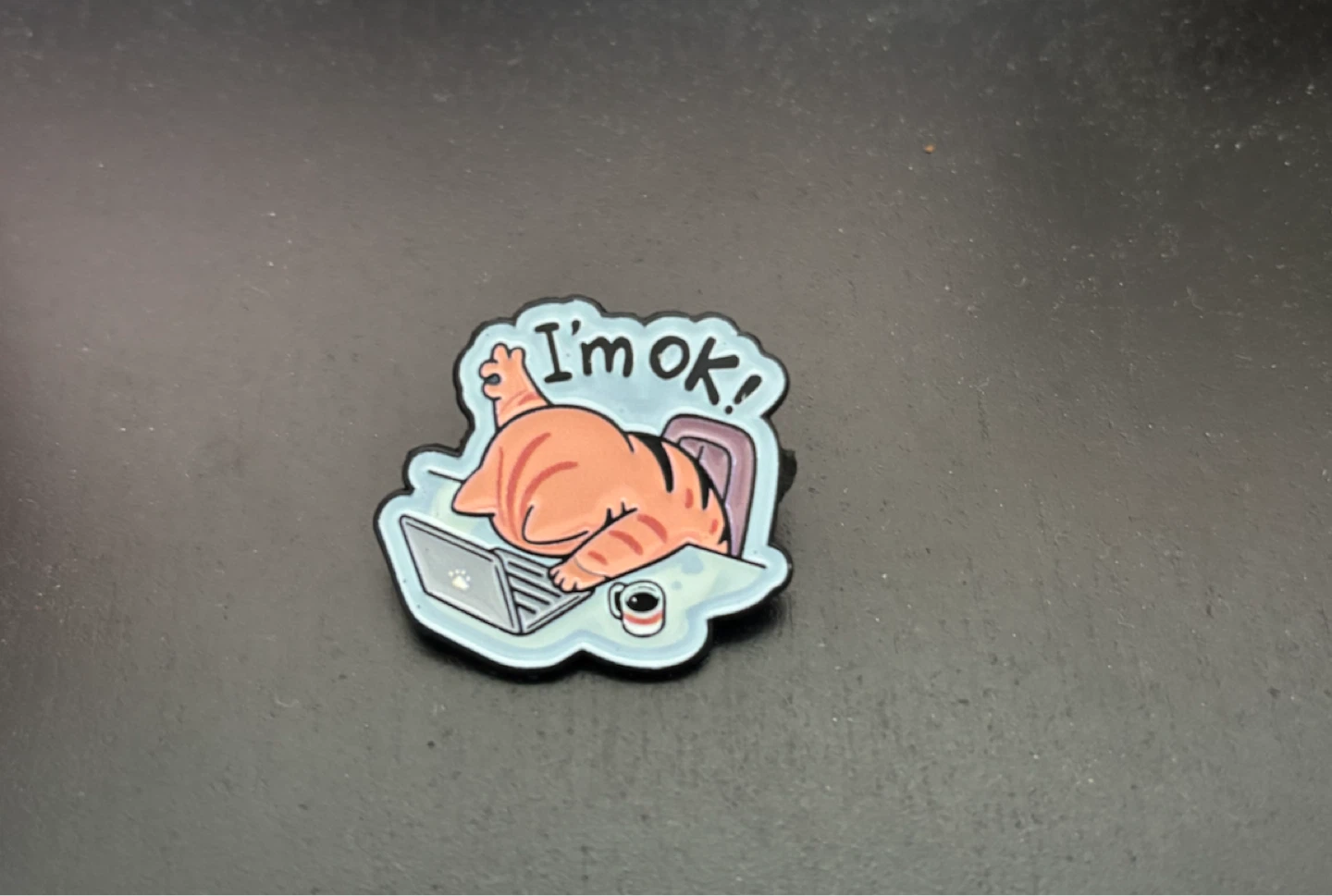 Overworked Cat Enamel Pin