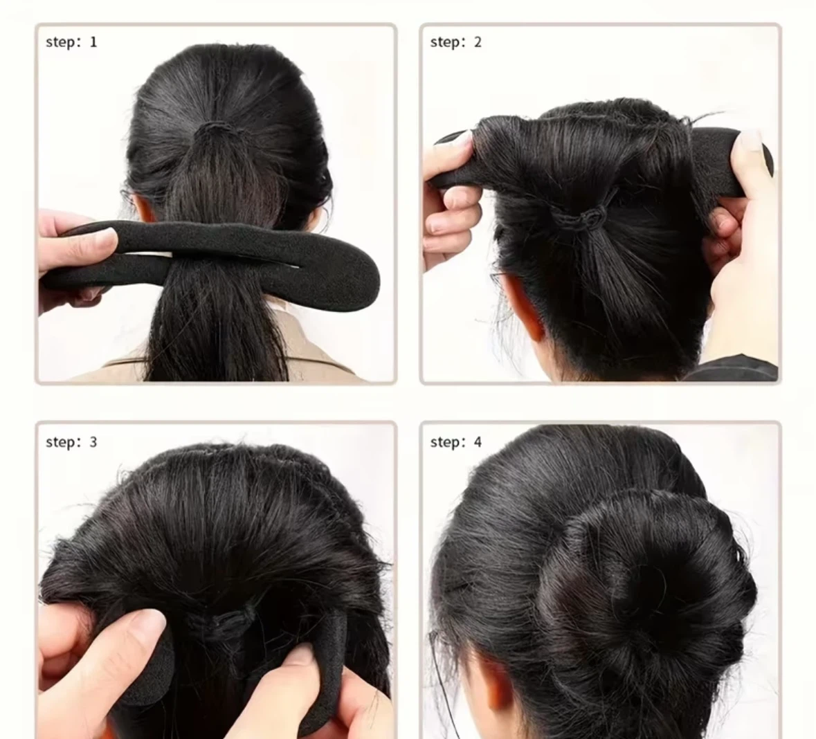Black Hair Bun Maker Tool