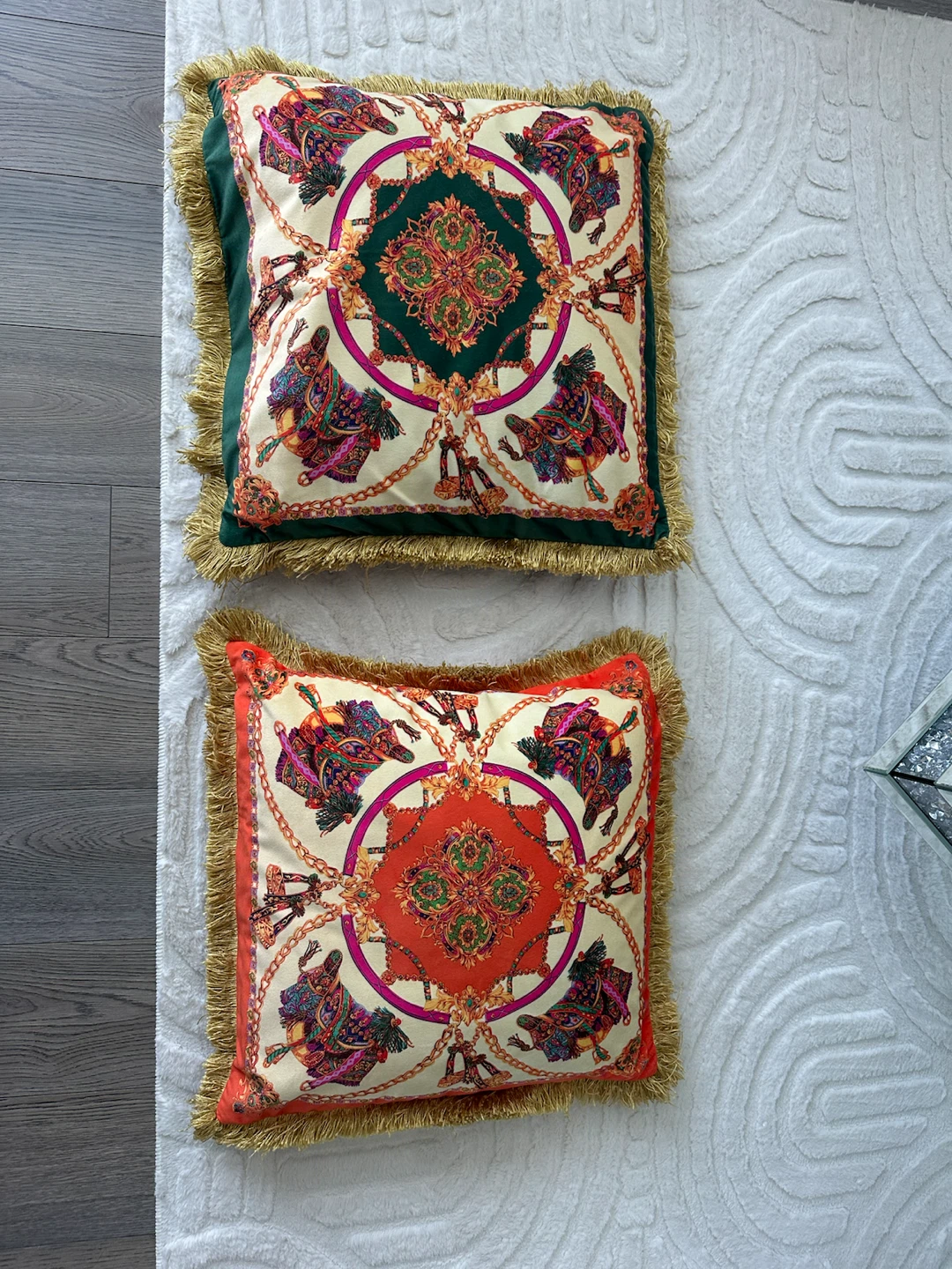 Decorative Throw Pillows with Fringe