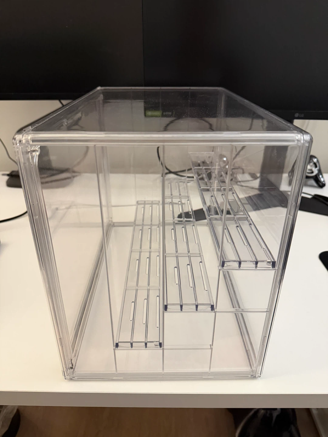 Clear Acrylic Stackable Storage Drawer Organizer with Shelves - photo 2
