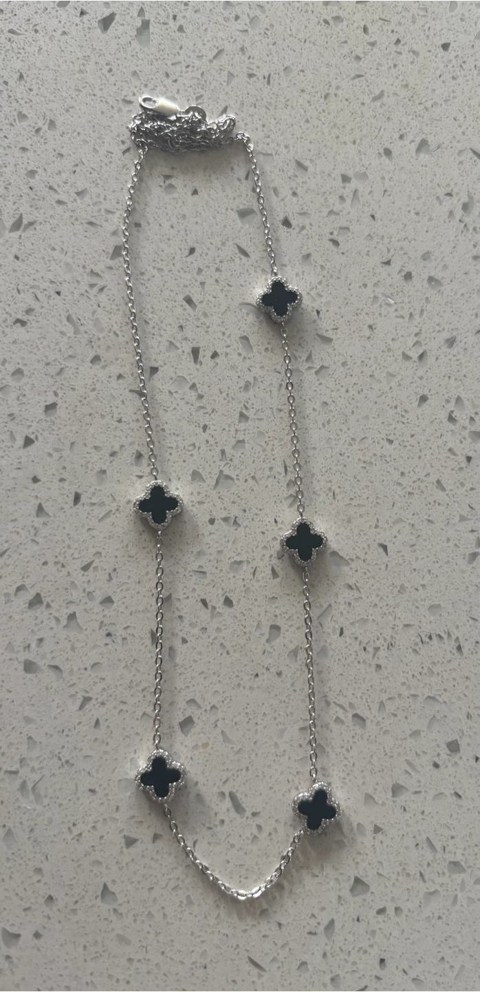 Black Onyx 925 Sterling Silver 20” Necklace
