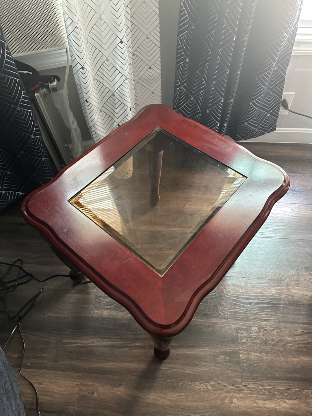 Wood and Glass Accent Table - photo 2